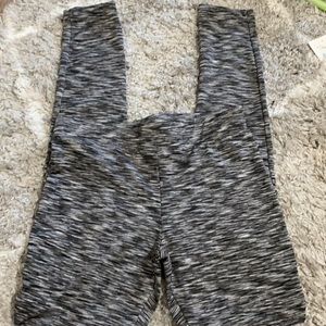 Gray and white leggings